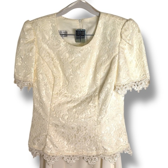 Vintage Scott McClintock 2 Piece Top & Maxi Skirt Cream Wedding Size 8 - Picture 2 of 10